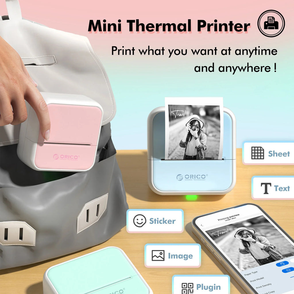 Mini impresora térmica pastel ✨